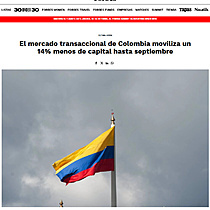 El mercado transaccional de Colombia moviliza un 14% menos de capital hasta septiembre